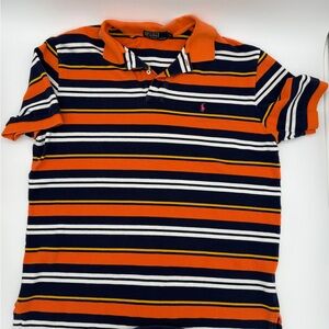 Polo Ralph Lauren Orange Navy White Stripes Men’s Size XL Preppy Rugby Nautical